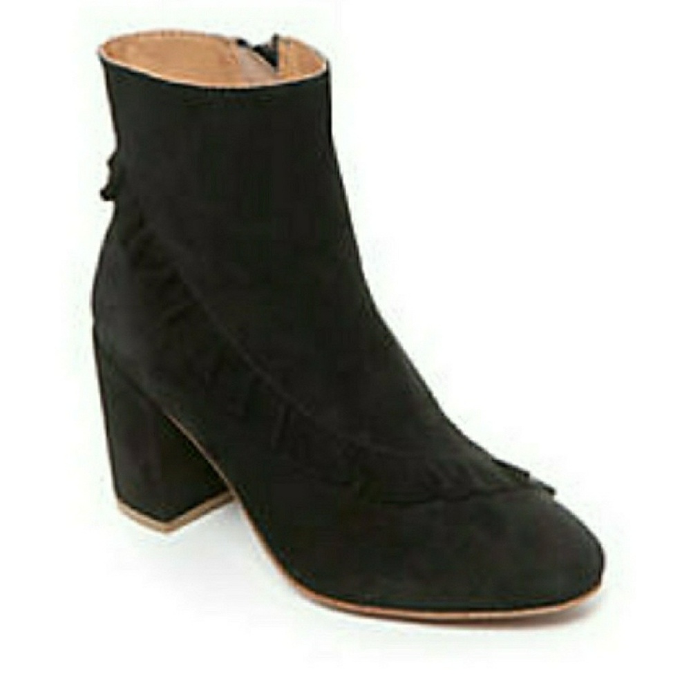 Charming Ruffle Suede Latigo x Anthropolog Booties - Picture 1 of 5